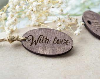 25 Custom Logo Wood Tags with Logo or Design