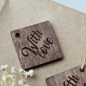 Diamond Custom Logo Wood Tags with Logo or Design | Custom Logo  Crafter Engraved Personalised Tags | Wedding Tags