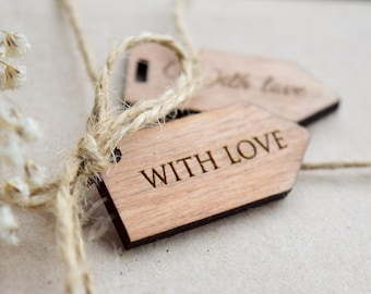Étiquettes gravées personnalisées personnalisées pour tricots pour la main avec amour | Étiquettes de vêtement