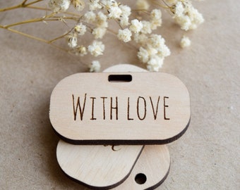 Personalized wooden labels for handmade | wooden logo gift tags | Custom Branding with laser cut tags labels