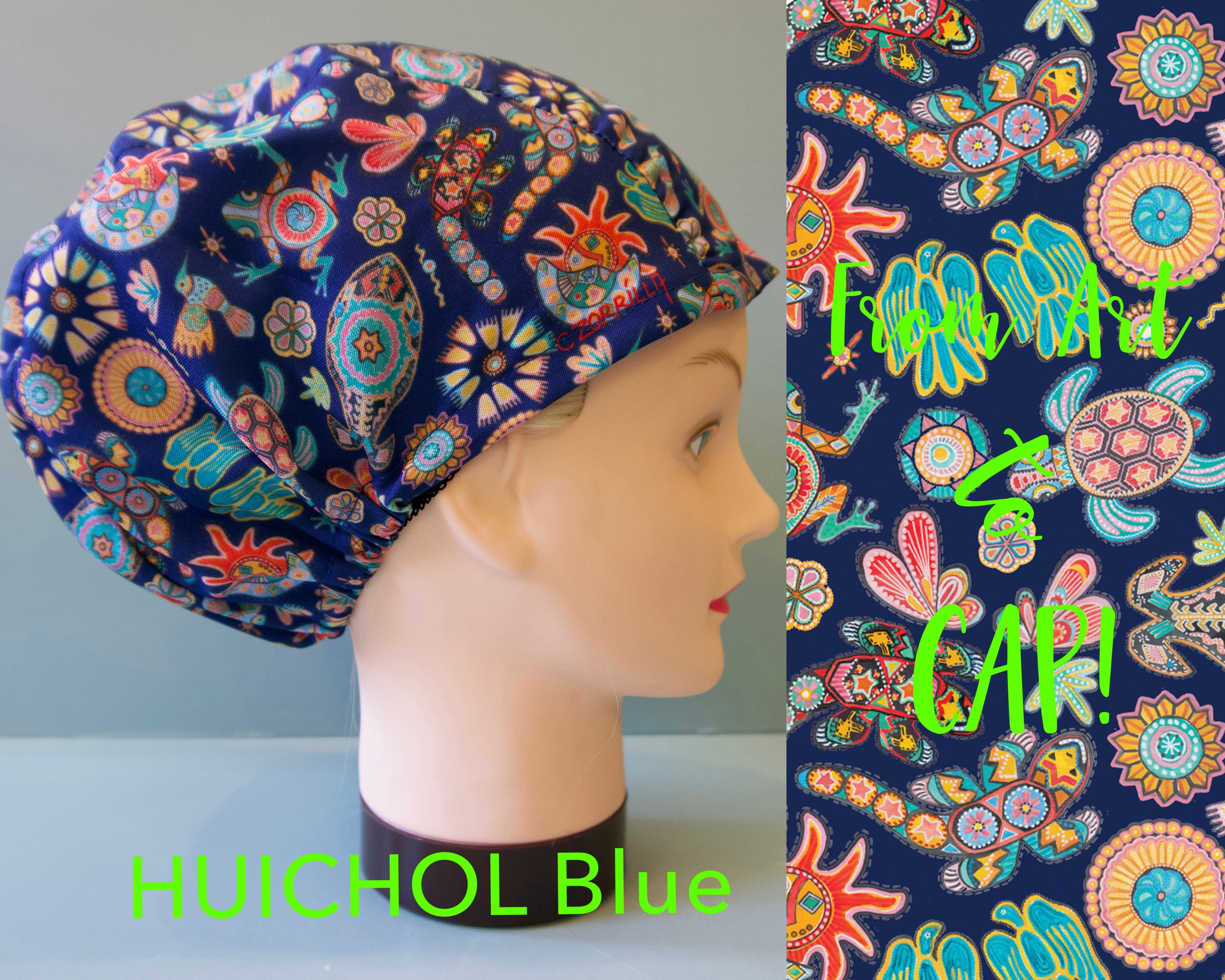 NEW Hummingbirds scrub cap for women. Elastic back. Easy Etsy