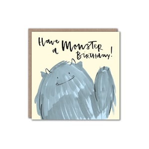 Monster Character Greeting Card Kid&#39;s Birthday Fun Pun Humour For Children