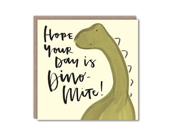 Dinosaur Greeting Card Kid's Birthday Funny Cards Pun Related Humour