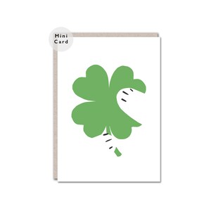 Lucky Clover & Hugs Mini-wenskaart - veel geluk - St. Patrick's Day - terug naar school - klavertje vier - kleine notitiekaart