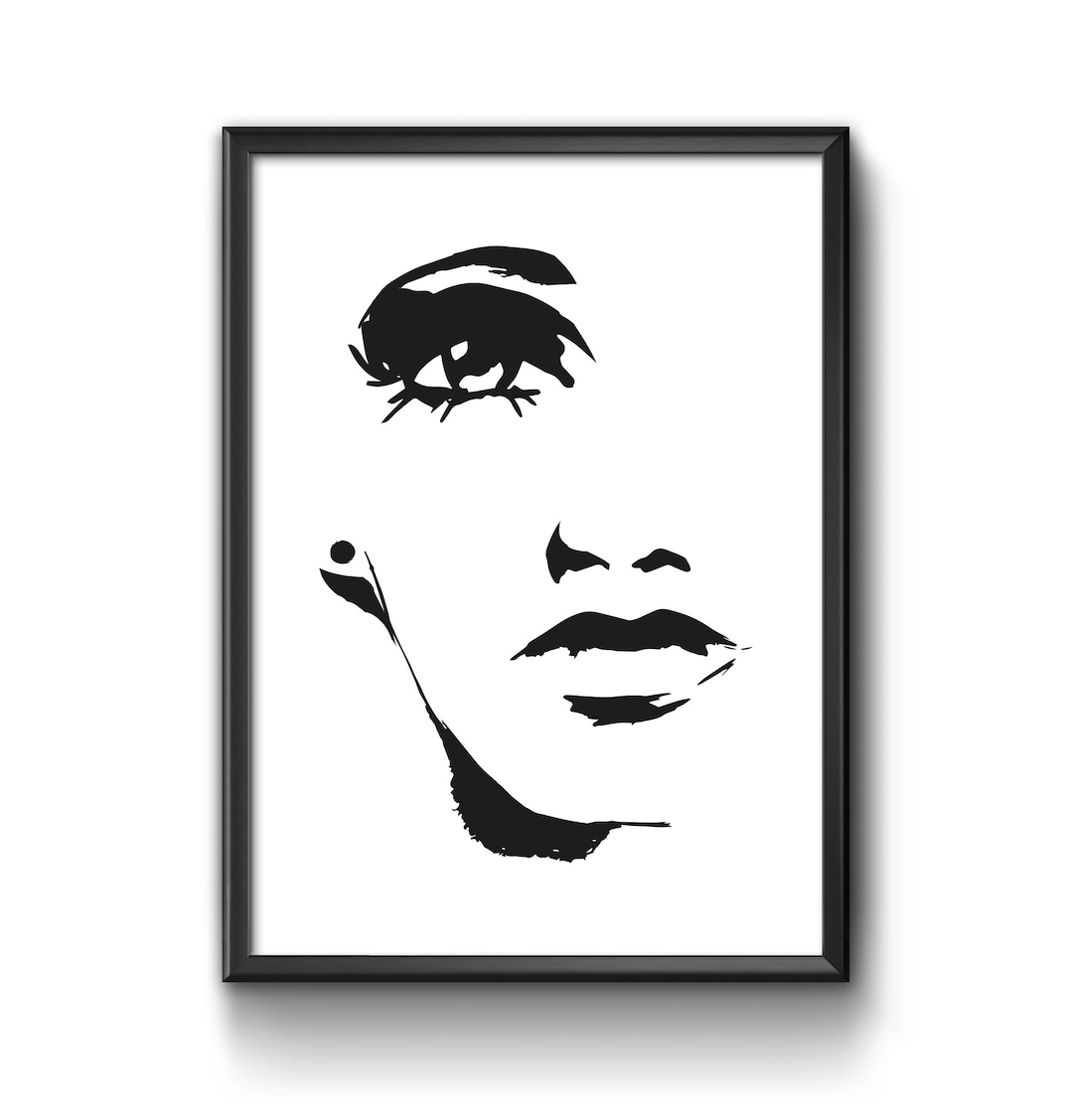 Abstract Face Art Print Female Face Wall Art Minimal Etsy