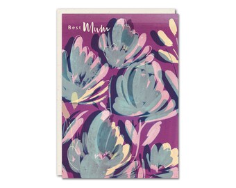Mum Floral Card - Hand Illustrated Recycled Paper Mother's Day Card
