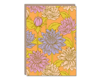 Dahlias Greeting Card: Floral Design, Any Occasion