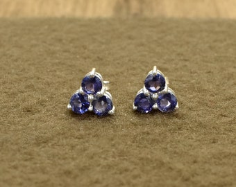 JIMOI\u2027Untitled-Raw Iolite-Silver Drop Long Earring