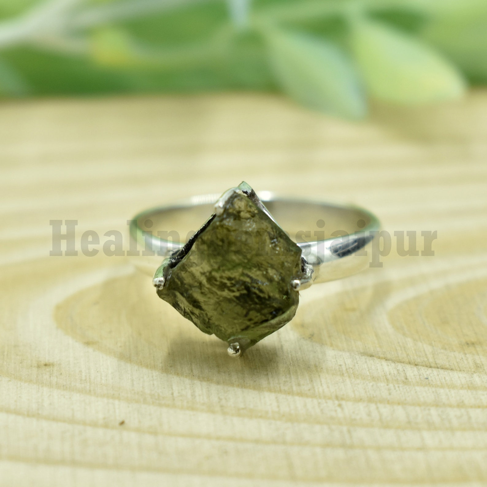 Moldavite Ring Sterling Silver Genuine Moldavite Ring Etsy