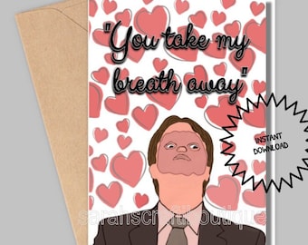 La carte de la Saint-Valentin au bureau, mari et femme la carte du bureau La carte de la Saint-Valentin Dwight, la RCR au bureau à couper le souffle, la RCR au bureau