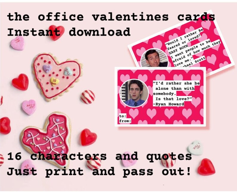 The Office Valentine's Printable Valentine Prints the | Etsy