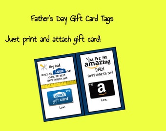 Father's day gift card tags