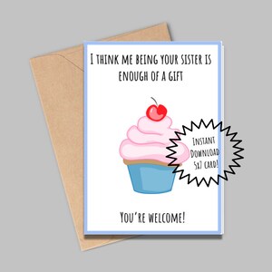 funny sibling birthday card