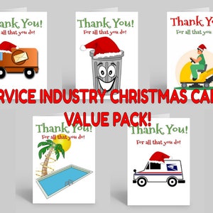 Obrigado cartões de natal - valor pac - garabage man - carteiro obrigado obrigado - serviço de piscina obrigado - paisagismo obrigado