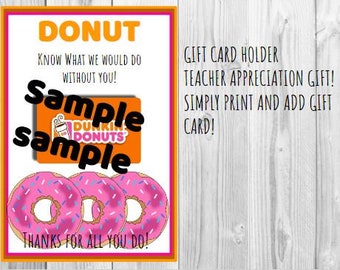 Teacher coffee gift card tag