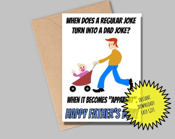 Funny Dad Joke Father's Day Card for New Dad (instant Download)