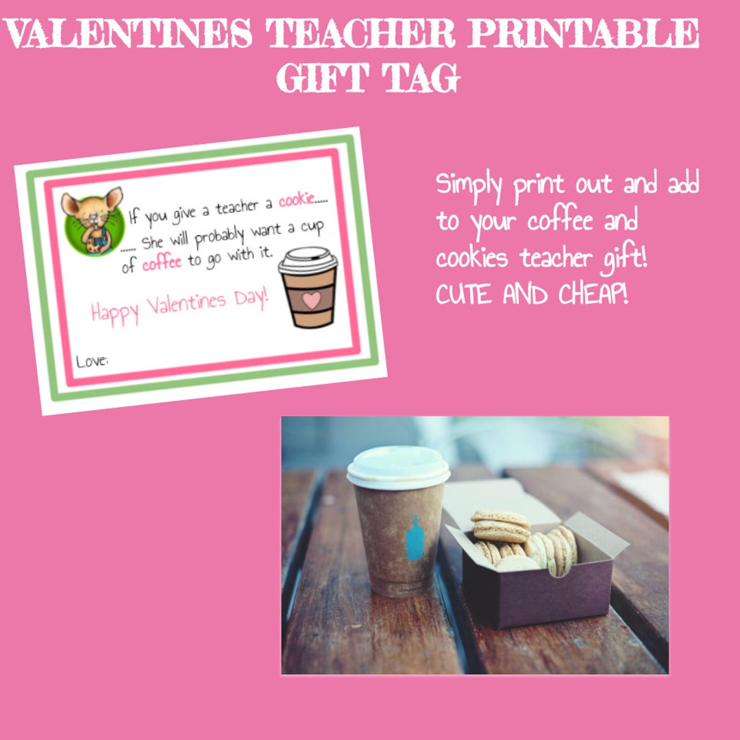 Valentines Teacher Coffee Printable Gift - Etsy