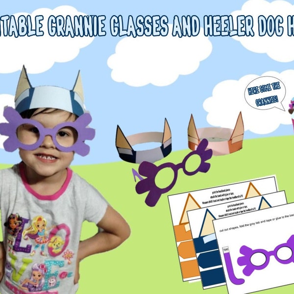Granny Glasses Paper Bluey - Etsy