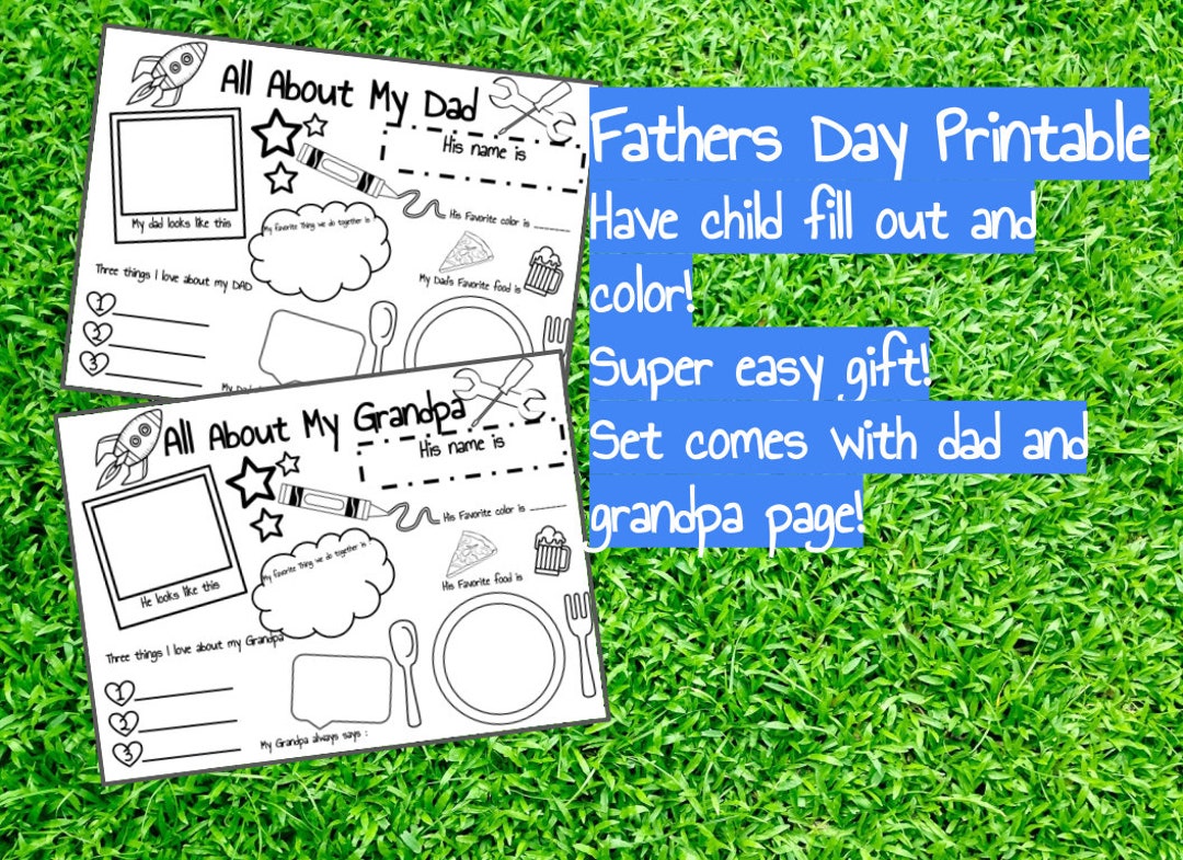 All About Dad Printable Fathers Day Gift - Etsy