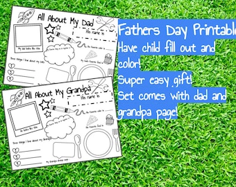 All about Dad printable Fathers day gift