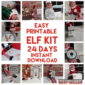 24 dagen afdrukbare elfenkit | Kerstelfenset | Elfenbundel | Elfenideeën | Afdrukbare elfenrekwisieten | Elfenaccessoires | DIRECT DOWNLOAD Elf-kit
