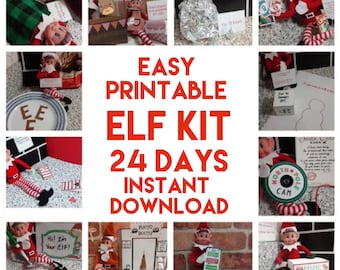 Kit elfe imprimable 24 jours | Kit lutin de Noël | Lot elfe | Idées elfes | Accessoires elfes à imprimer | Accessoires elfes | Kit elfe à téléchargement immédiat