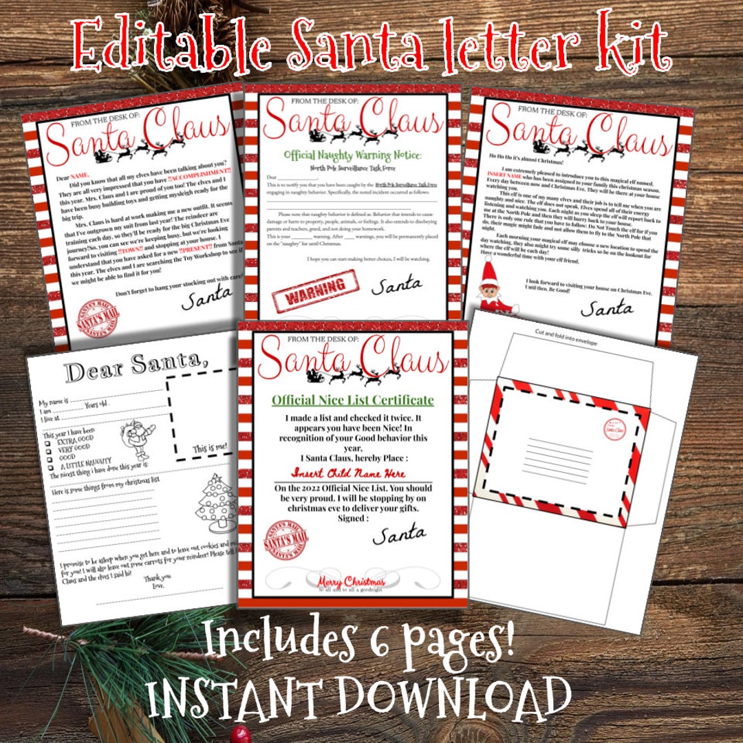 EDITABLE Santa Letters,official Santa Letters Instant Download- Letters ...