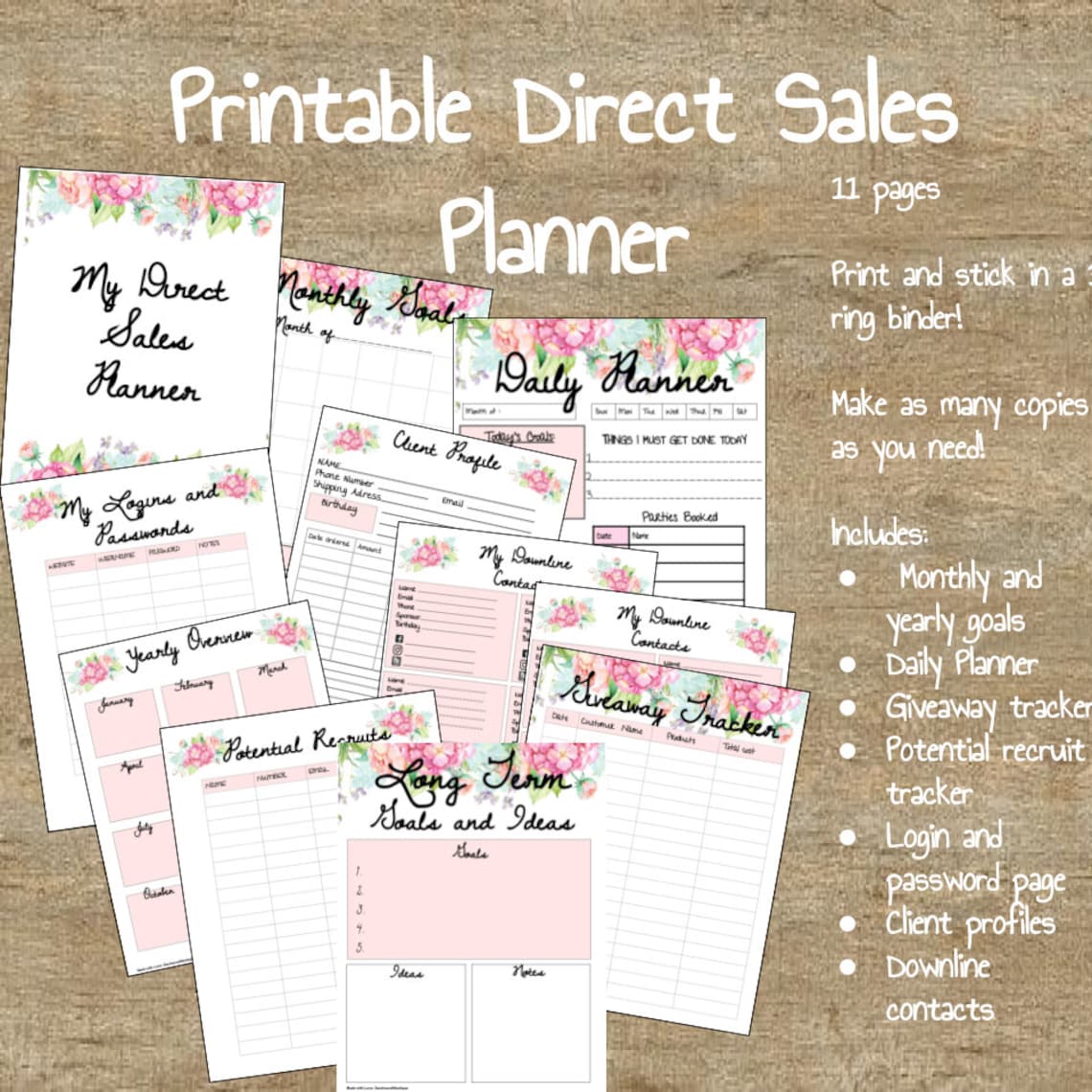 Printable Direct Sales Planner - Etsy