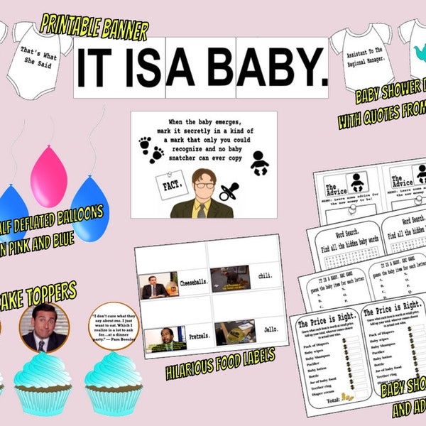 It is a baby-It is your baby shower-the office baby shower printable banner and games