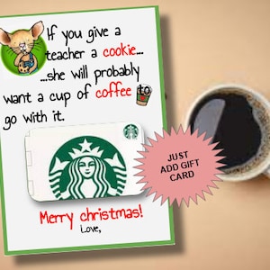 Leraar koffie cadeau tag voor Kerstmis