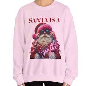 Santa is a swiftie Unisex Sweatshirt, Christmas Jumper, Holiday Pullover, Xmas Apparel, Winter Sweater, swift fans gift