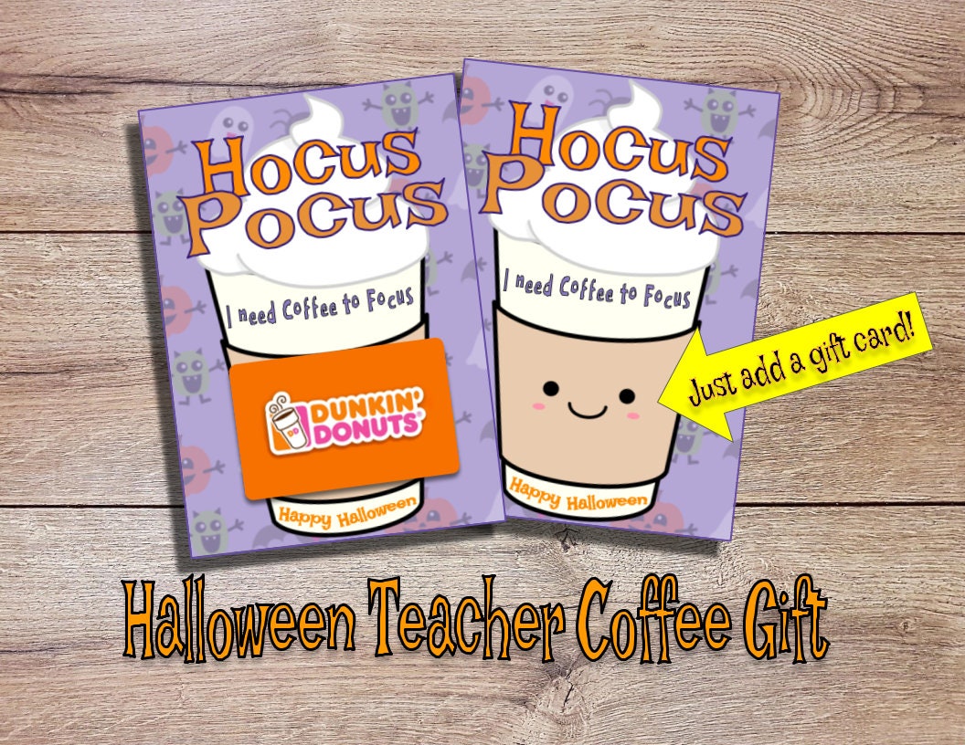 Cadeau de professeur d'Halloween-Hocus Pocus J'ai besoin de café pour me concentrer-Carte-cadeau café