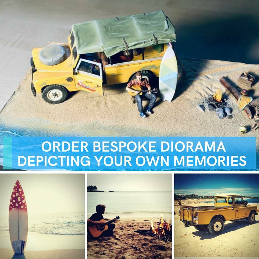 Diorama Land Rover. Surfer and His Dog. at the Sea. 35 Scale Model. - Etsy