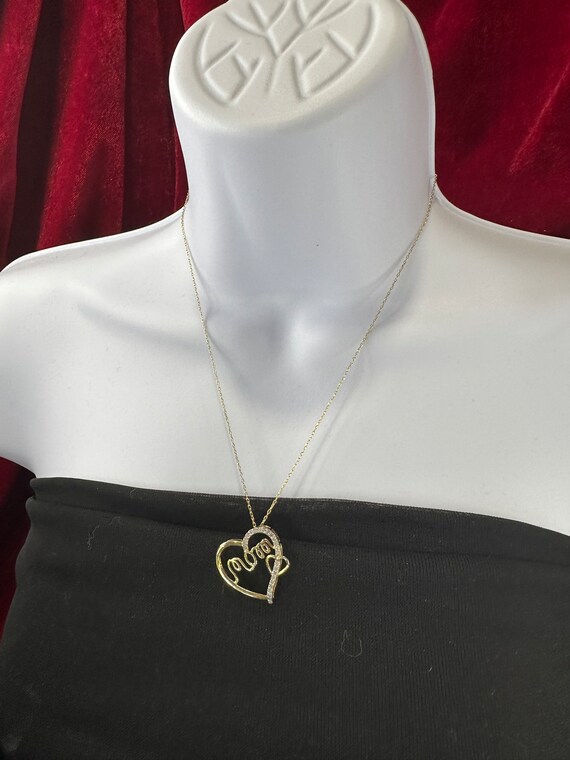 Beautiful 925 “mom” heart pendant with genuine di… - image 6