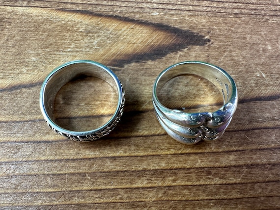 Vintage 925 Sterling silver rings. Size 8 1/2.  E… - image 2