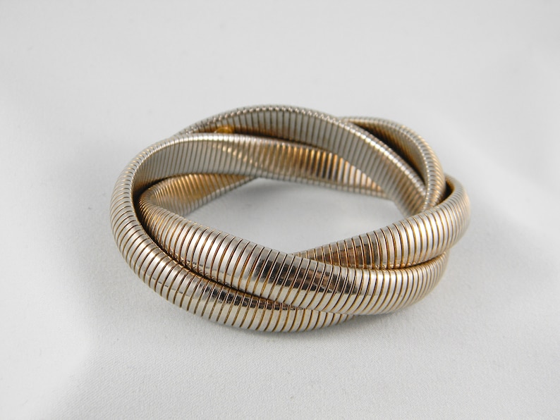 Vintage silver coloured metal bracelet