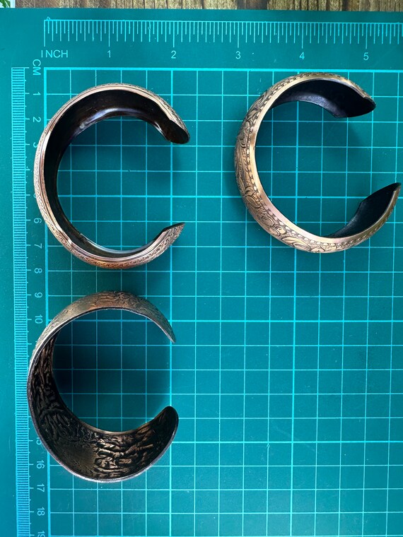 Assorted copper open back cuff bracelet bangles. … - image 10
