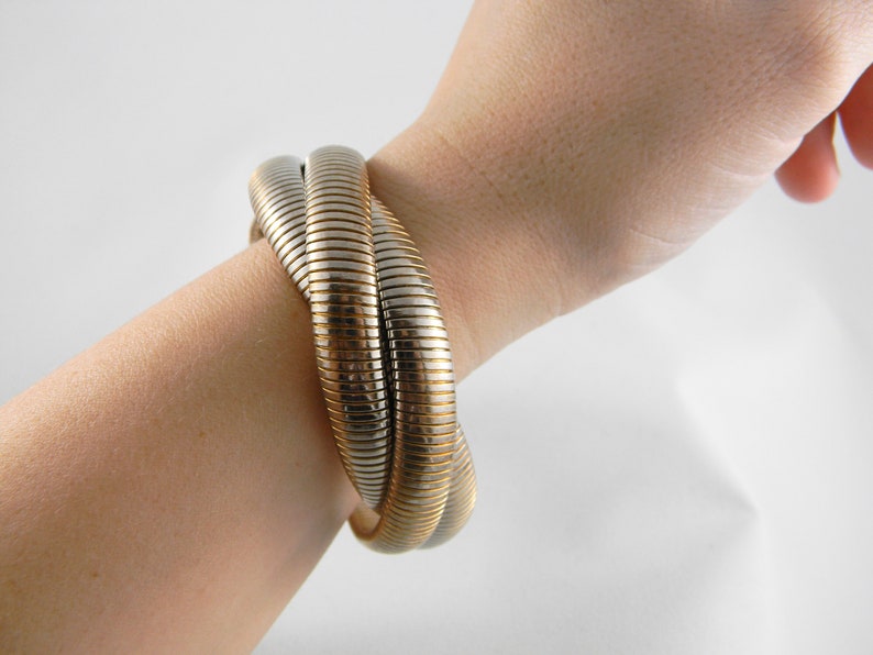 Vintage silver coloured metal bracelet