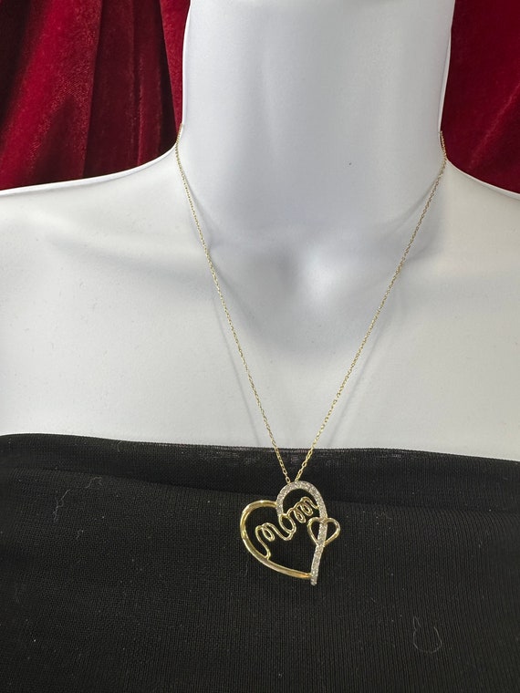Beautiful 925 “mom” heart pendant with genuine di… - image 7