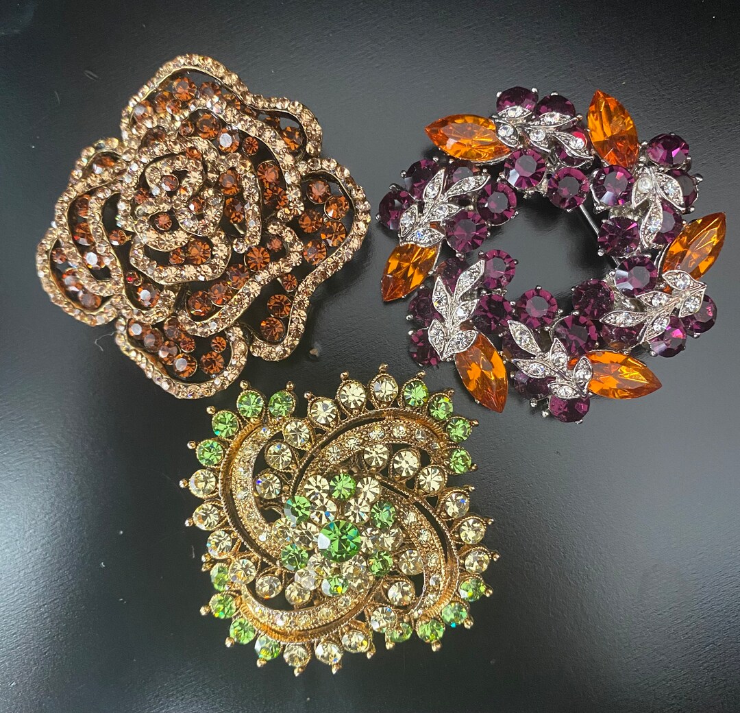 Stunning Vintage Rhinestone Brooches. Each Sold Separately. - Etsy