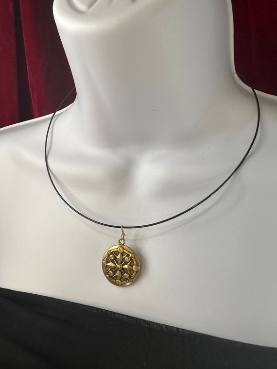 Symbolic pendants on black stainless steel neckla… - image 6