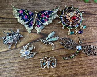 Assorted Vintage insect Brooches. Each sold separately.