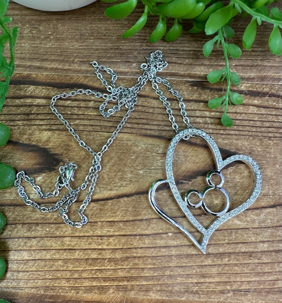 Disney Mickey Mouse Heart Pendant - Etsy