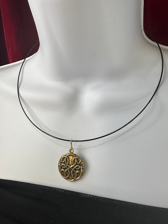 Symbolic pendants on black stainless steel neckla… - image 5