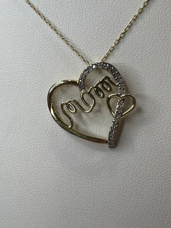 Beautiful 925 “mom” heart pendant with genuine di… - image 3