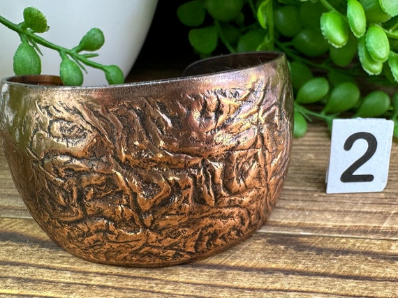 Assorted copper open back cuff bracelet bangles. … - image 5