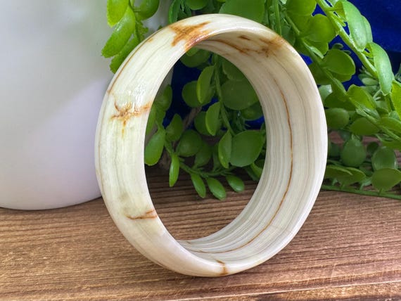 Vintage Agate Solid Stone bangle bracelet - image 2