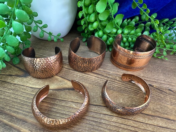 Assorted genuine copper open back cuff bracelet b… - image 9