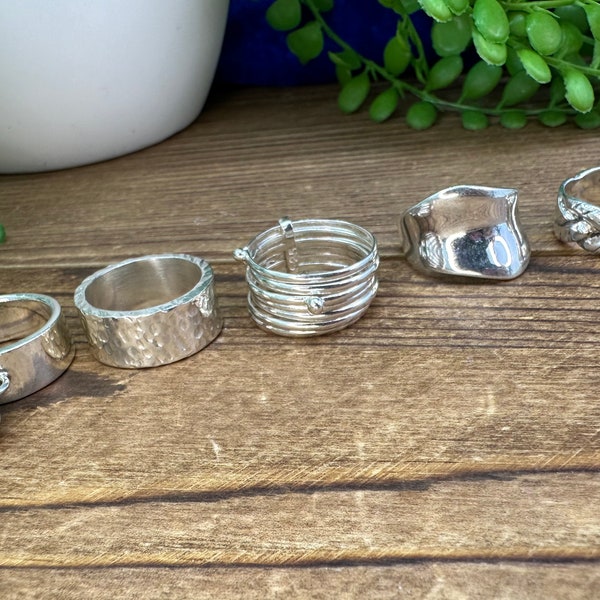 Vintage Sterling silver rings. Size 6 3/4. Each sold separately.