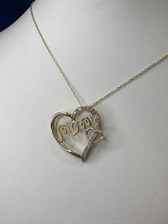 Beautiful 925 “mom” heart pendant with genuine di… - image 5